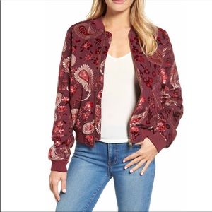 KAS designs velvet embroidered bomber jacket